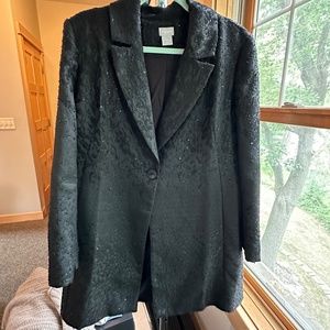 Chico's Black Sequin Jacket/Car Coat